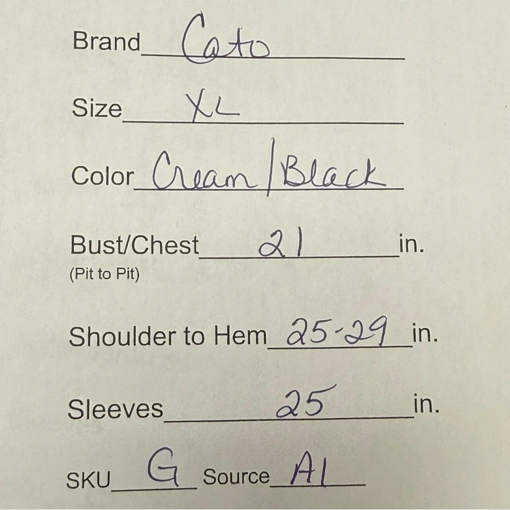 Cato Cream Black Graphic Top XL Paris City Print Rhinestone Long Sleeve - Picture 12 of 12